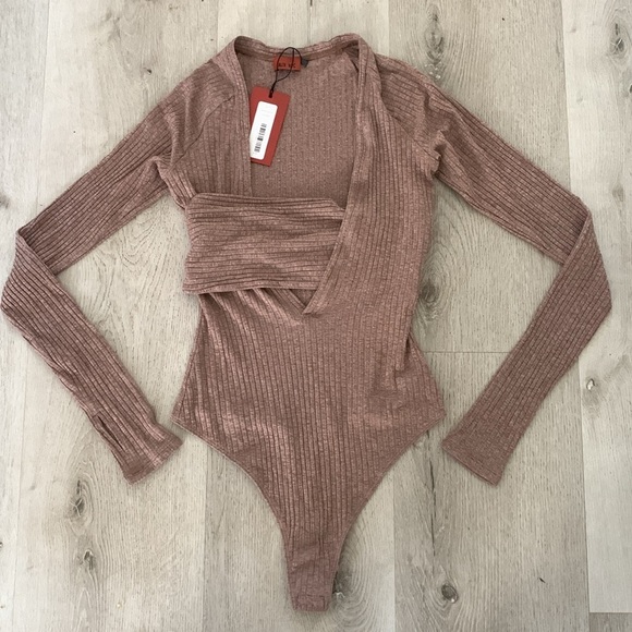 ALIX NYC
Bianca Marled Rib Knit Bodysuit chestnut size L NWT classic elegant - Picture 10 of 14